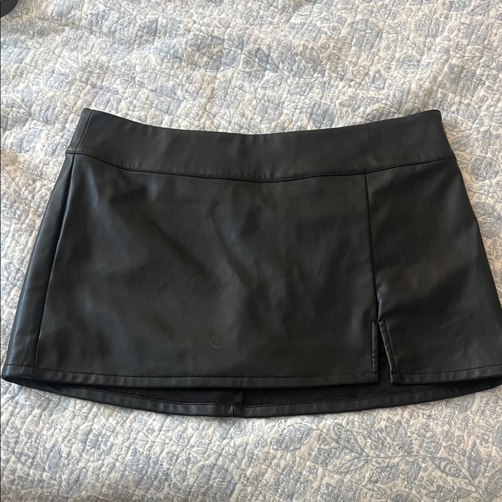 Wild Fable Black Mini Leather Skirt